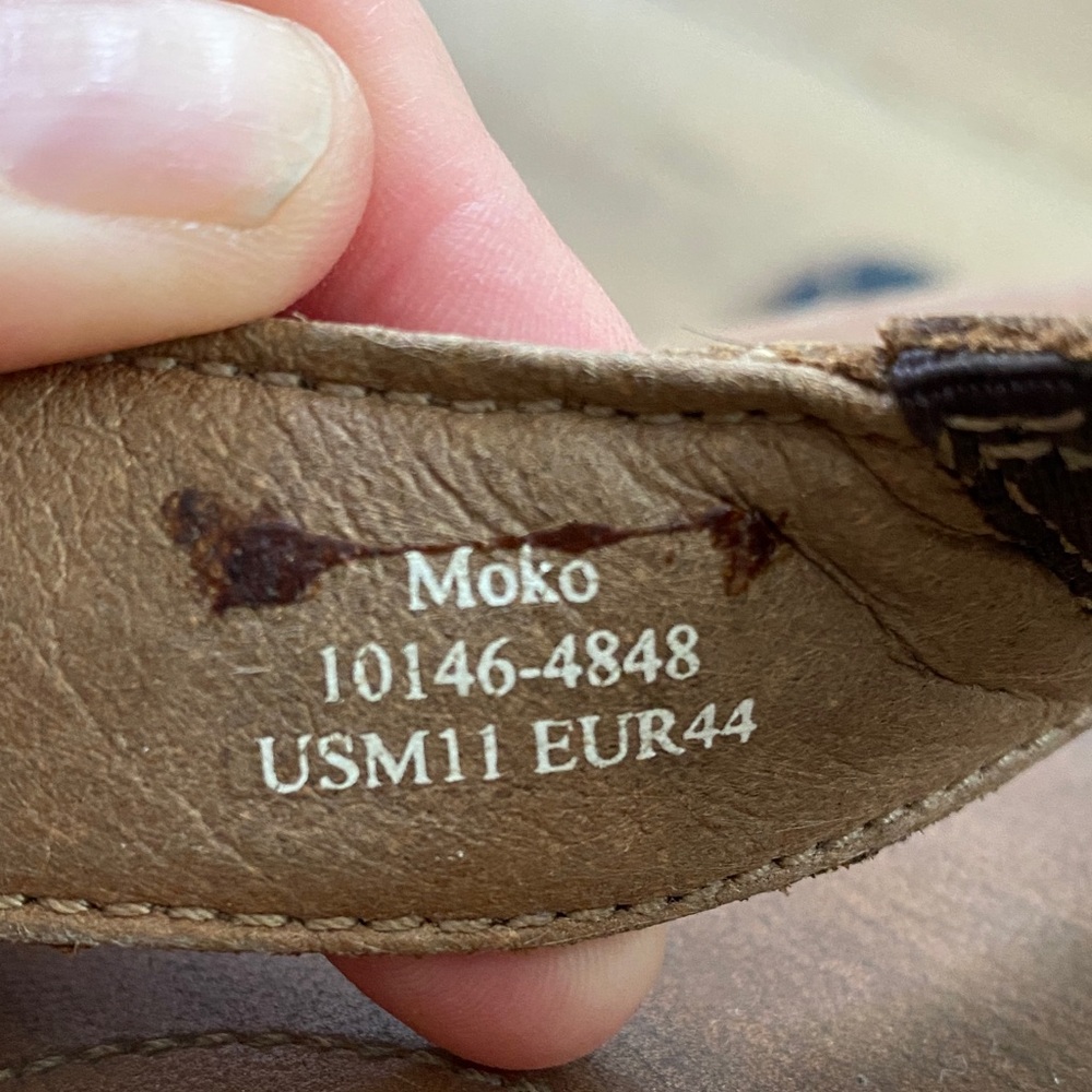 OluKai Moko Size 11 Brown Leather Flip-Flops - Picture 5 of 12
